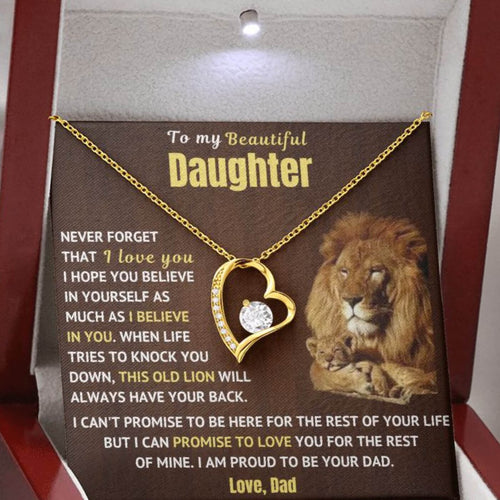 Dad to Daughter Necklace - Forever Love Necklace - Necklace Gift for Daughter from Dad