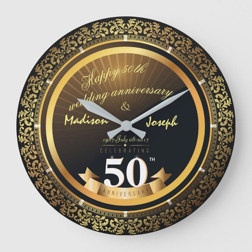 Luxury Golden 50Th Anniversary Ornamental Clock