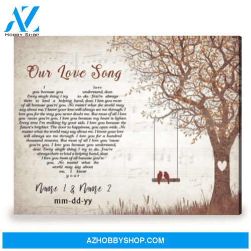 Lyrics Gift For Anniversary Customized Gift For Couple Canvas Print