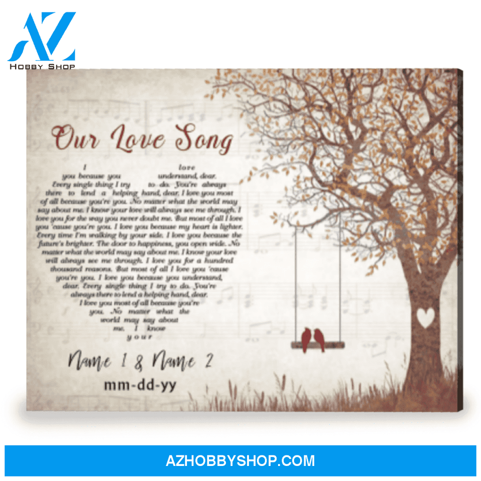 Lyrics Gift For Anniversary Customized Gift For Couple Canvas Print