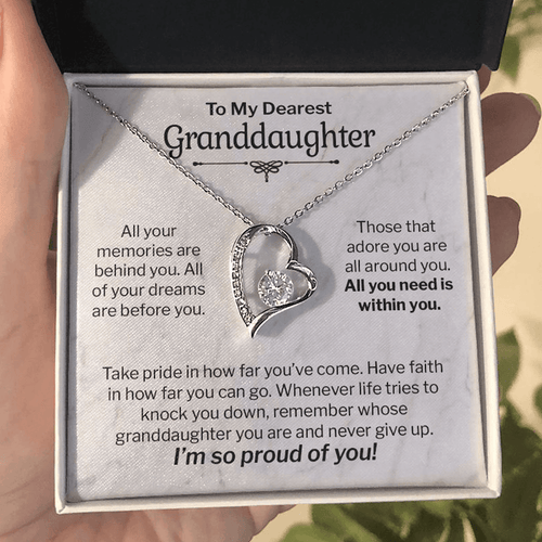 My Dearest Granddaughter Gift - All You Need is Within You - Forever Love Necklace