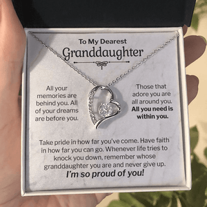 My Dearest Granddaughter Gift - All You Need is Within You - Forever Love Necklace