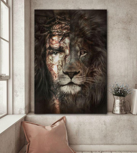 Stream Jesus and lion the perfect combination - Matte Canvas