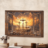 Window Sunset Path To Heaven Jesus Landscape - Matte Canvas