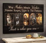 Lion Way Maker Miracle Worker Promise Keeper Light In The Darkness My God - Matte Canvas