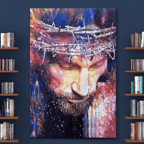 Jesus christ watercolor painting - Matte Canvas