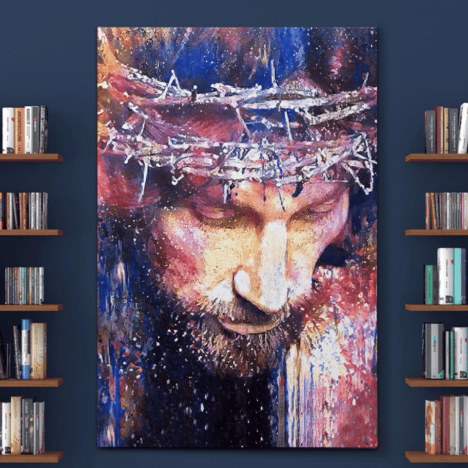 Jesus christ watercolor painting - Matte Canvas