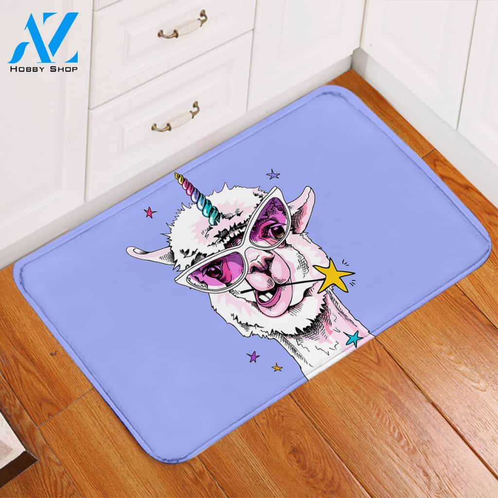 Magic Llama Indigo Door Mat