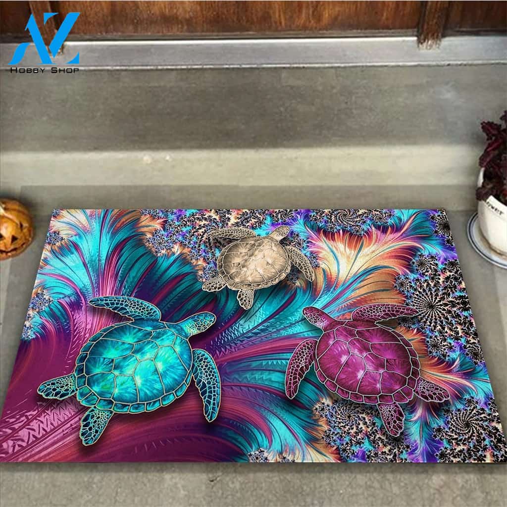 Magic Turtles Wildlife Indoor And Outdoor Doormat Warm House Gift Welcome Mat Funny Birthday Gift For Turtle Lovers
