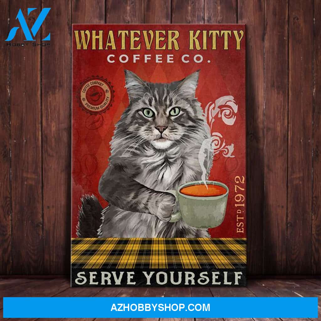 Maine Cat Coffee Company Canvas Wall Art, Wall Decor Visual Art