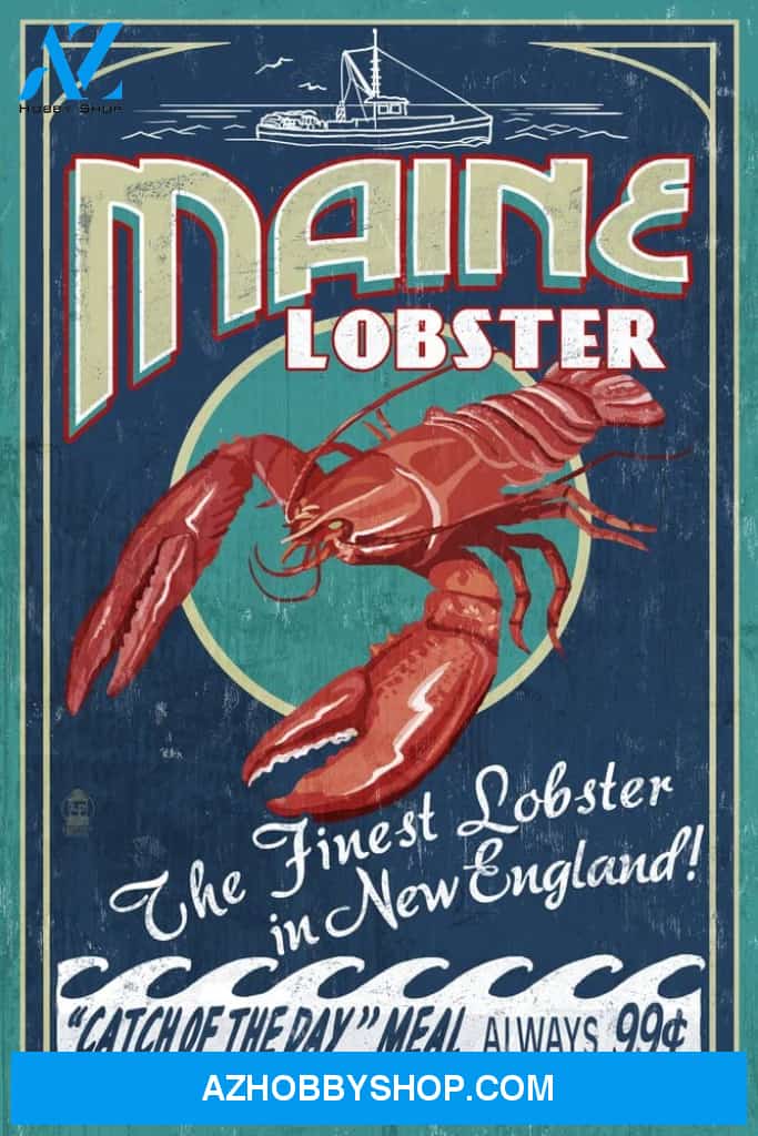 Maine Lobster Vintage Sign