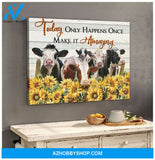 Make It Amazing Cow Wall Art Canvas