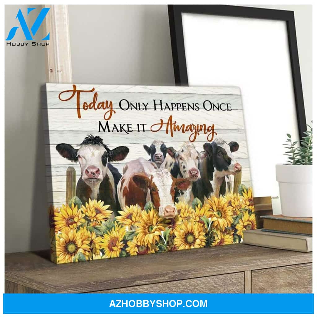 Make It Amazing Cow Wall Art Canvas