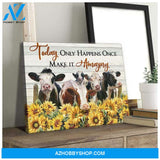 Make It Amazing Cow Wall Art Canvas