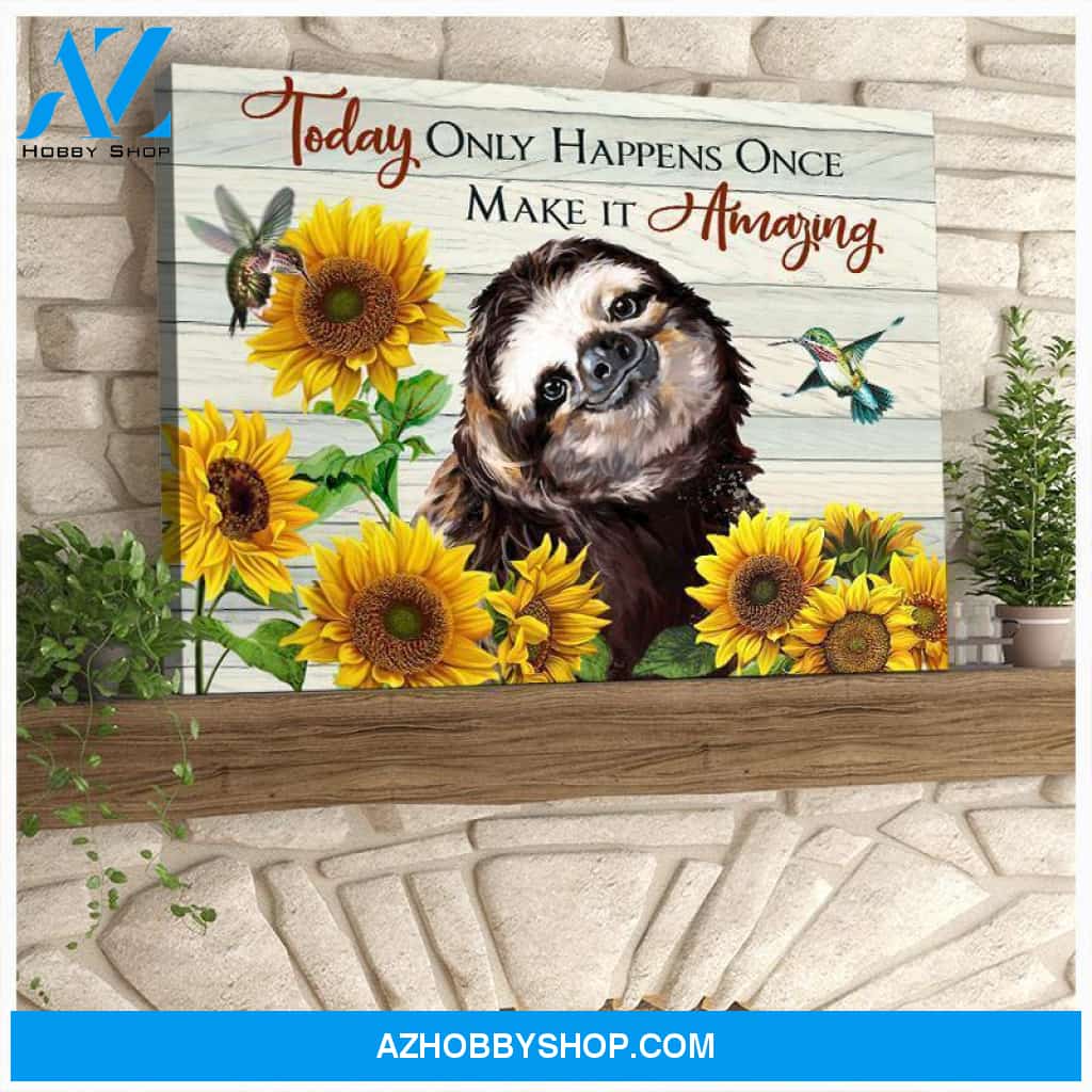 Make It Amazing Sloth Wall Art Canvas