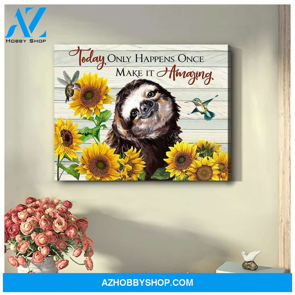 Make It Amazing Sloth Wall Art Canvas