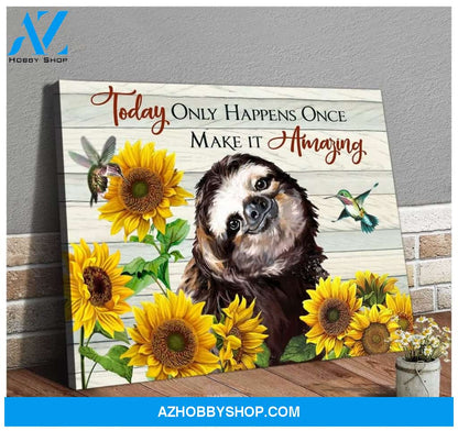 Make It Amazing Sloth Wall Art Canvas