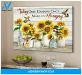 Make It Amazing Sunflower Hummingbird Wall Art Canvas
