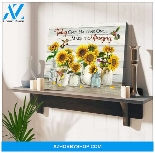 Make It Amazing Sunflower Hummingbird Wall Art Canvas