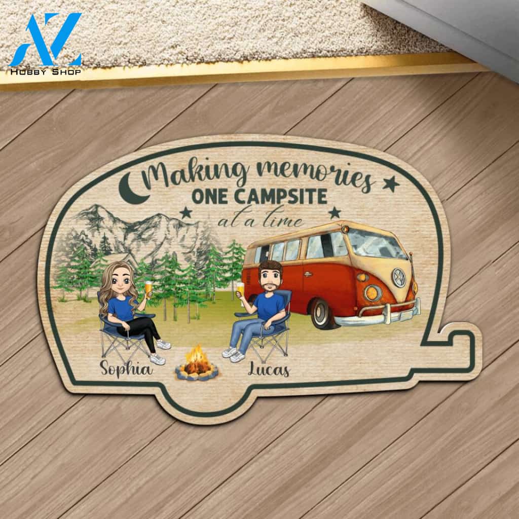 Making Memories One Camping At A Time - Personalized Door Mat Custom Shape