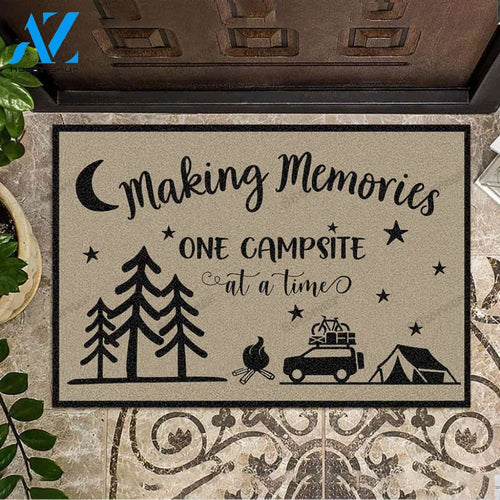 Personalized Name Family House Making Memories One Campsite At A Time 5 Doormat Camping Indoor And Outdoor Doormat Warm House Gift Welcome Mat Home Decor Gift For Camping Lover For Halloween'S Day