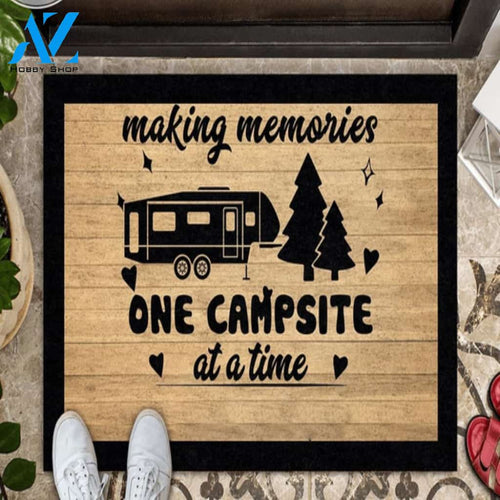Personalized Name Family House Making Memories One Campsite At A Time Doormat Welcome Mat House Warming Gift Home Decor Funny Doormat Gift Idea