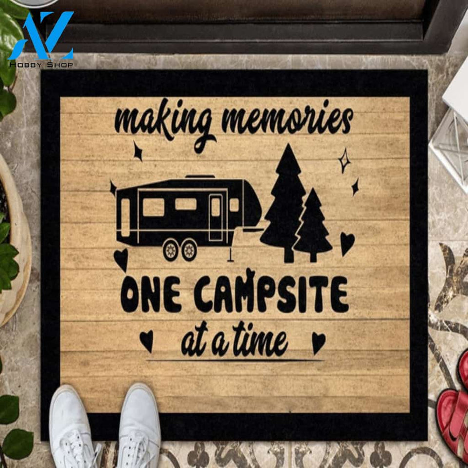Personalized Name Family House Making Memories One Campsite At A Time Doormat Welcome Mat House Warming Gift Home Decor Funny Doormat Gift Idea