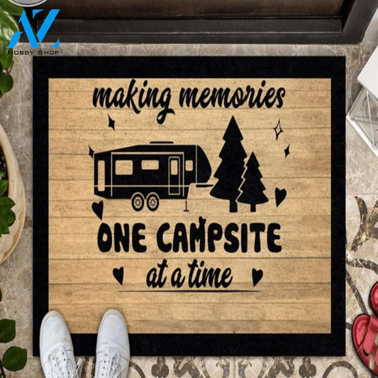 Making Memories One Campsite At A Time Doormat Welcome Mat House Warming Gift Home Decor Funny Doormat Gift Idea