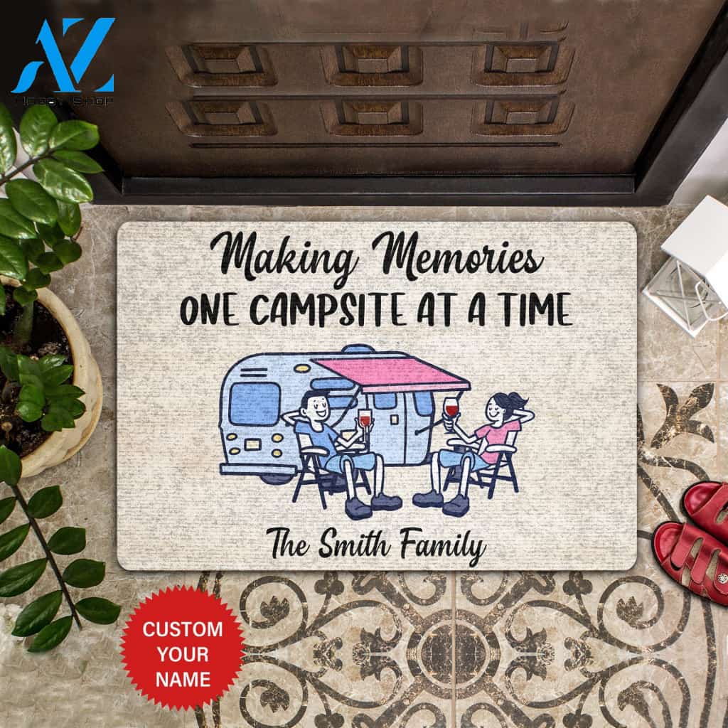 Making Memories One Campsite At A Time Personalized All Over Printing Doormat | Welcome Mat | House Warming Gift