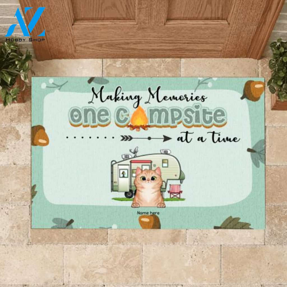 Making Memories One Campsite At A Time Personalized Cat Doormat