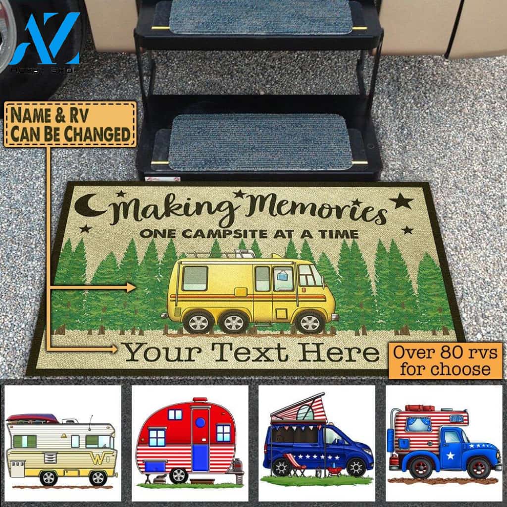 Making Memories One Campsite At A Time - Personalized Doormat