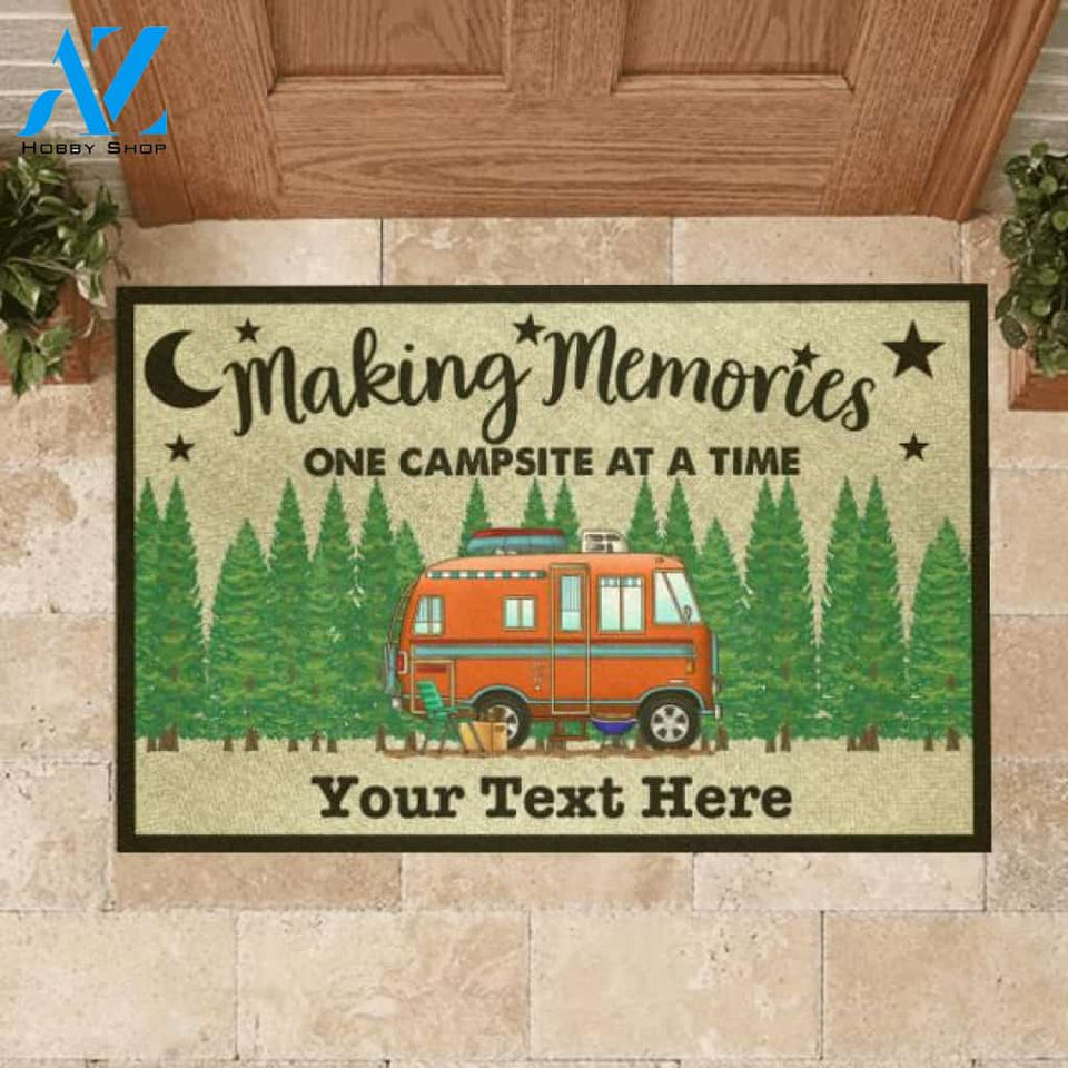 Making Memories One Campsite At A Time - Personalized Doormat