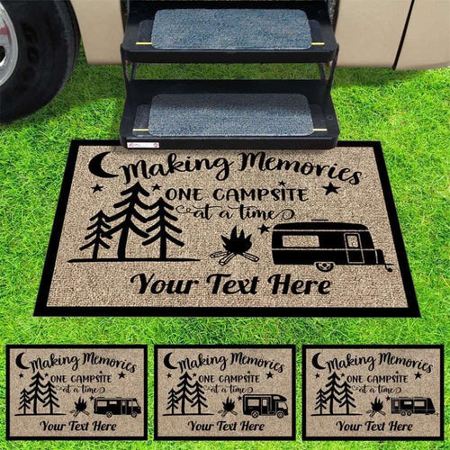 Making Memories One Campsite Outdoor Doormat For Camper, RV Camping Gift