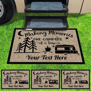 Making Memories One Campsite Outdoor Doormat For Camper, RV Camping Gift