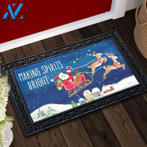 Making Spirits Bright Santa Doormat - 18" x 30"