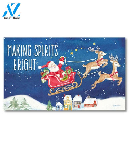Making Spirits Bright Santa Doormat - 18" x 30"