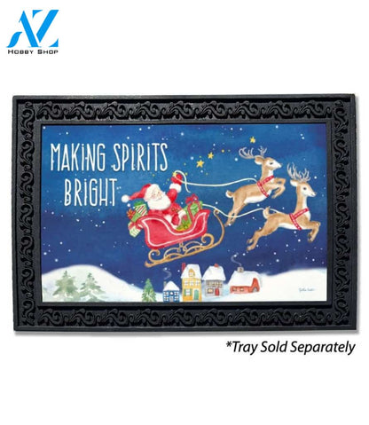 Making Spirits Bright Santa Doormat - 18" x 30"