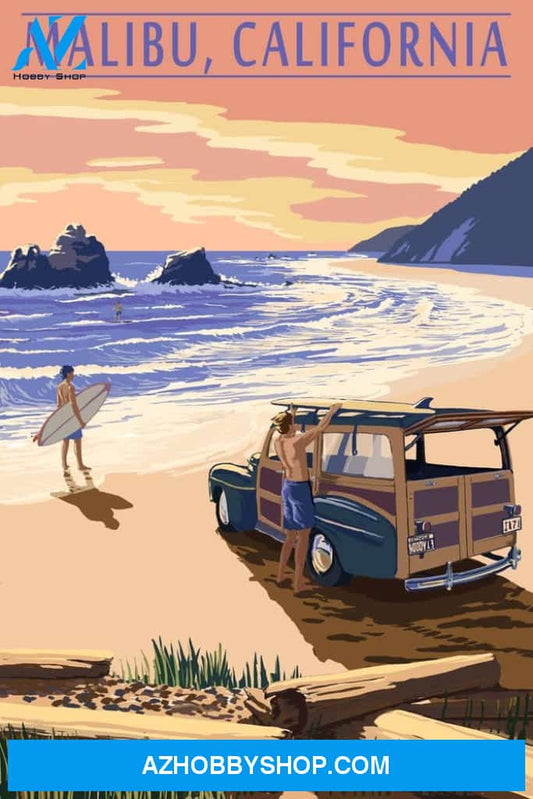 Malibu California Woodies On The Beach