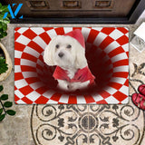 Maltese Christmas - Dog Doormat Welcome Mat House Warming Gift Home Decor Gift for Dog Lovers Funny Doormat Gift Idea
