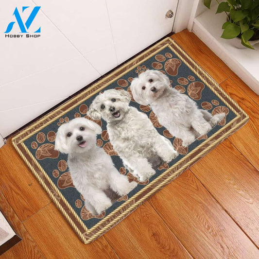Maltese Flower Paw Dog Doormat Indoor And Outdoor Doormat Welcome Mat Housewarming Gift Home Decor Funny Doormat Best Gift Idea For Dog Lovers