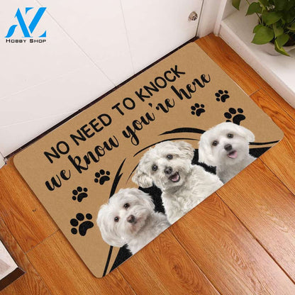 Maltese No Need To Knock - Dog Doormat | Welcome Mat | House Warming Gift
