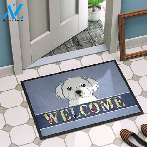 Maltese Welcome Doormat Indoor And Outdoor Doormat Warm House Gift Welcome Mat Birthday Gift For Maltese Lovers