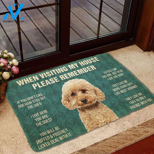 Maltipoo Dog - When Visiting My House Please Remember Doormat Welcome Mat House Warming Gift Home Decor Gift for Dog Lovers Funny Doormat Gift Idea