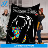 Mama Bear Autism Awareness Blanket Great Customized Gift For Birthday Christmas Thanksgiving Mother's Day