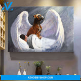 Man and Boxer with beautiful wings Boxer Landscape Canvas Prints - Wall Art