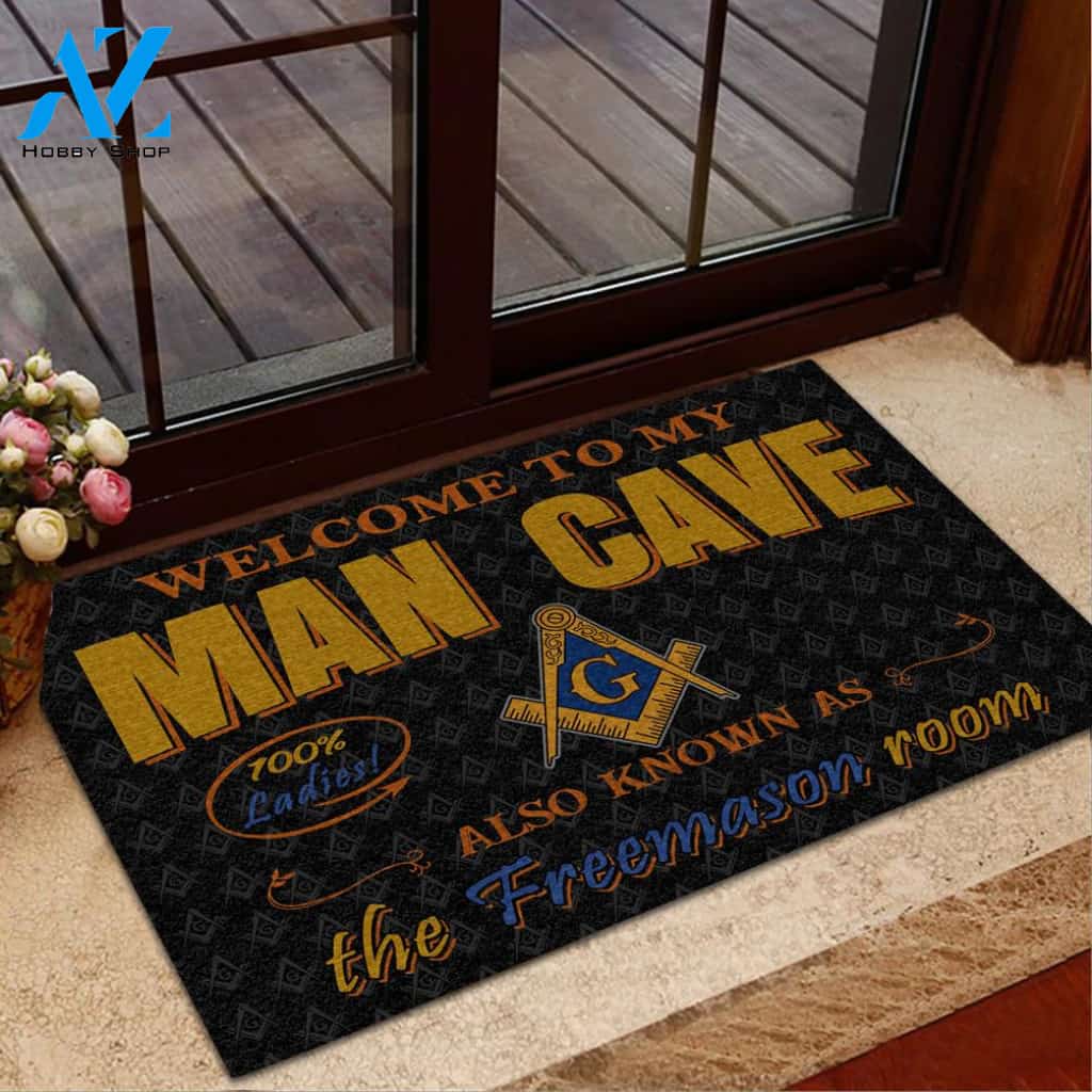 Man Cave Freemason Room Doormat | Welcome Mat | House Warming Gift