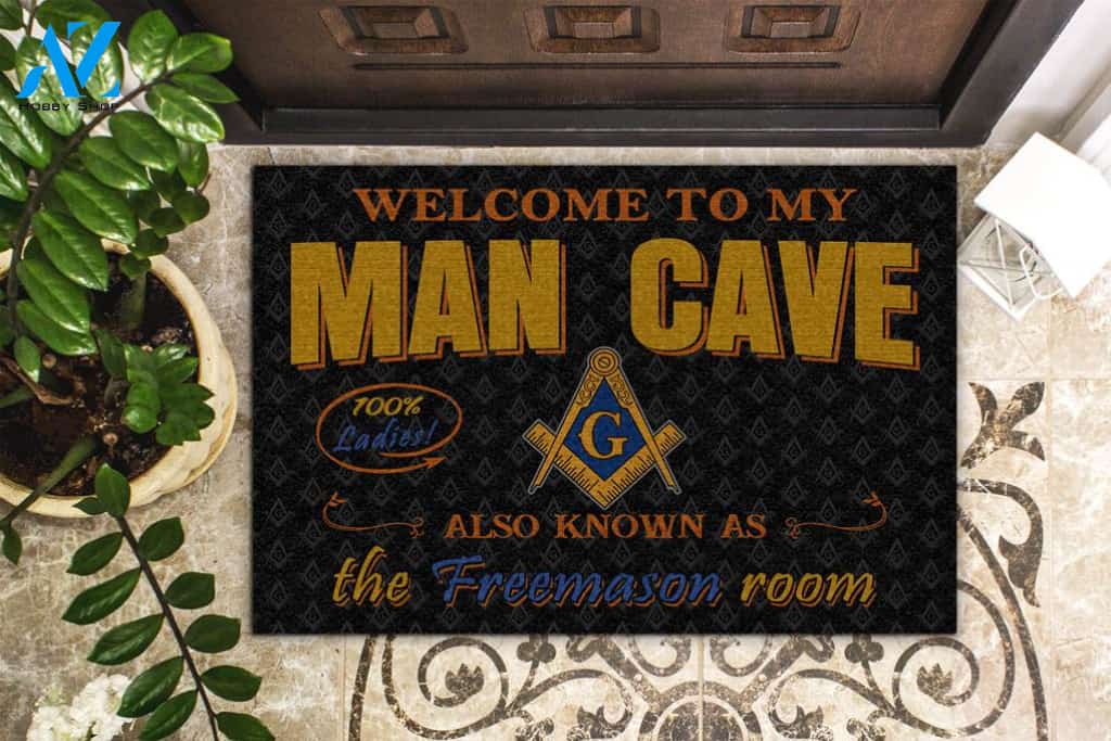 Man Cave Freemason Room Doormat | Welcome Mat | House Warming Gift