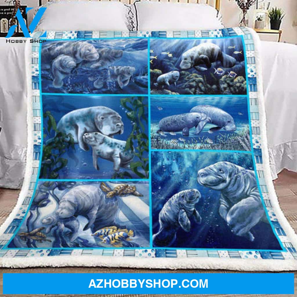 Manatee Blanket, Manatee In The Ocean, Manatee Lover