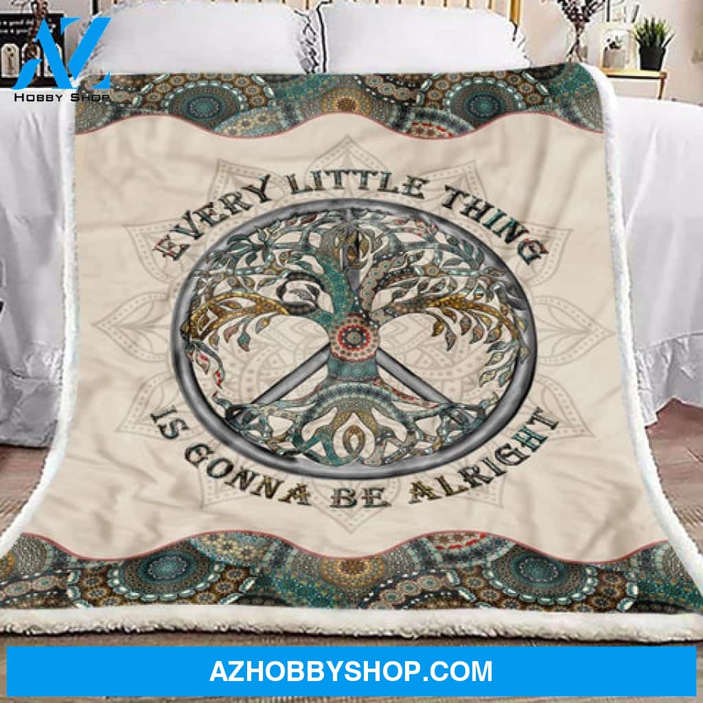 Mandala Blanket, Mandala Tree Of Life Every Little Thing Is Gonna Be Alright