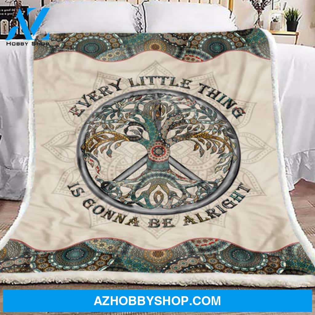 Mandala Blanket, Mandala Tree Of Life Every Little Thing Is Gonna Be Alright